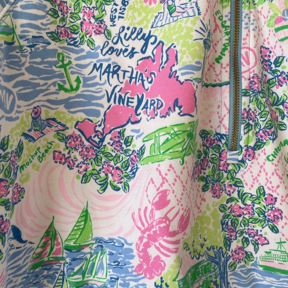 Lilly Pulitzer Floral Quarter-Zip Top - Picture 2 of 3
